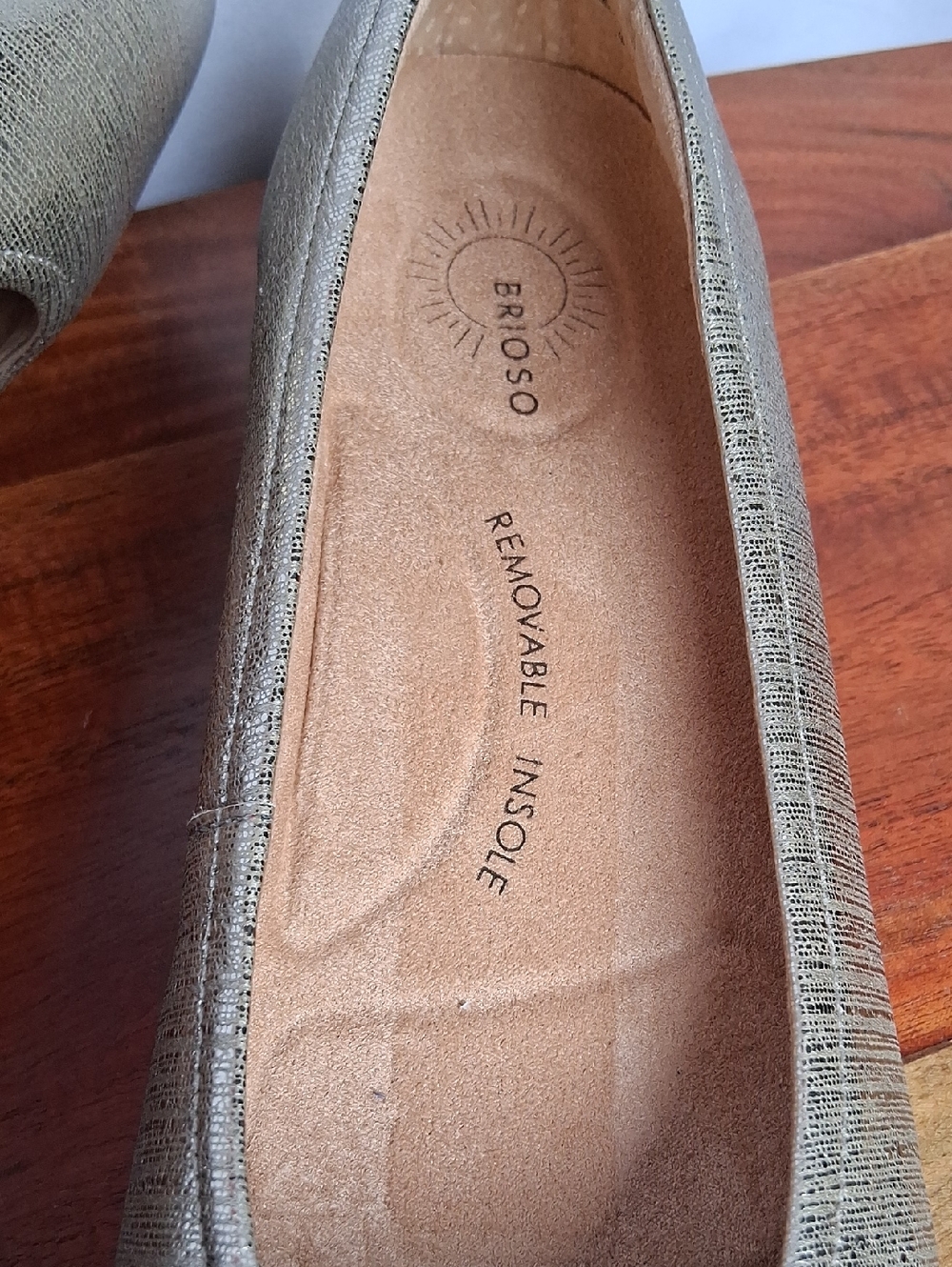 Brioso Metallic Gold Women's Ballet Flats with Cushioned Insole 7 - Picture 5 of 13